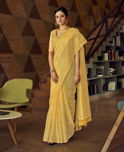 Ynf Gulbadan Silk Ethnic Wear Cotton Weaving Pattern Saree Collection